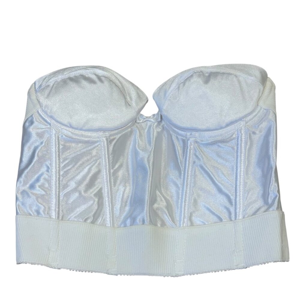 Wonderbra 7554 White Strapless Bustier Size 36A Smooth Satin Finish
